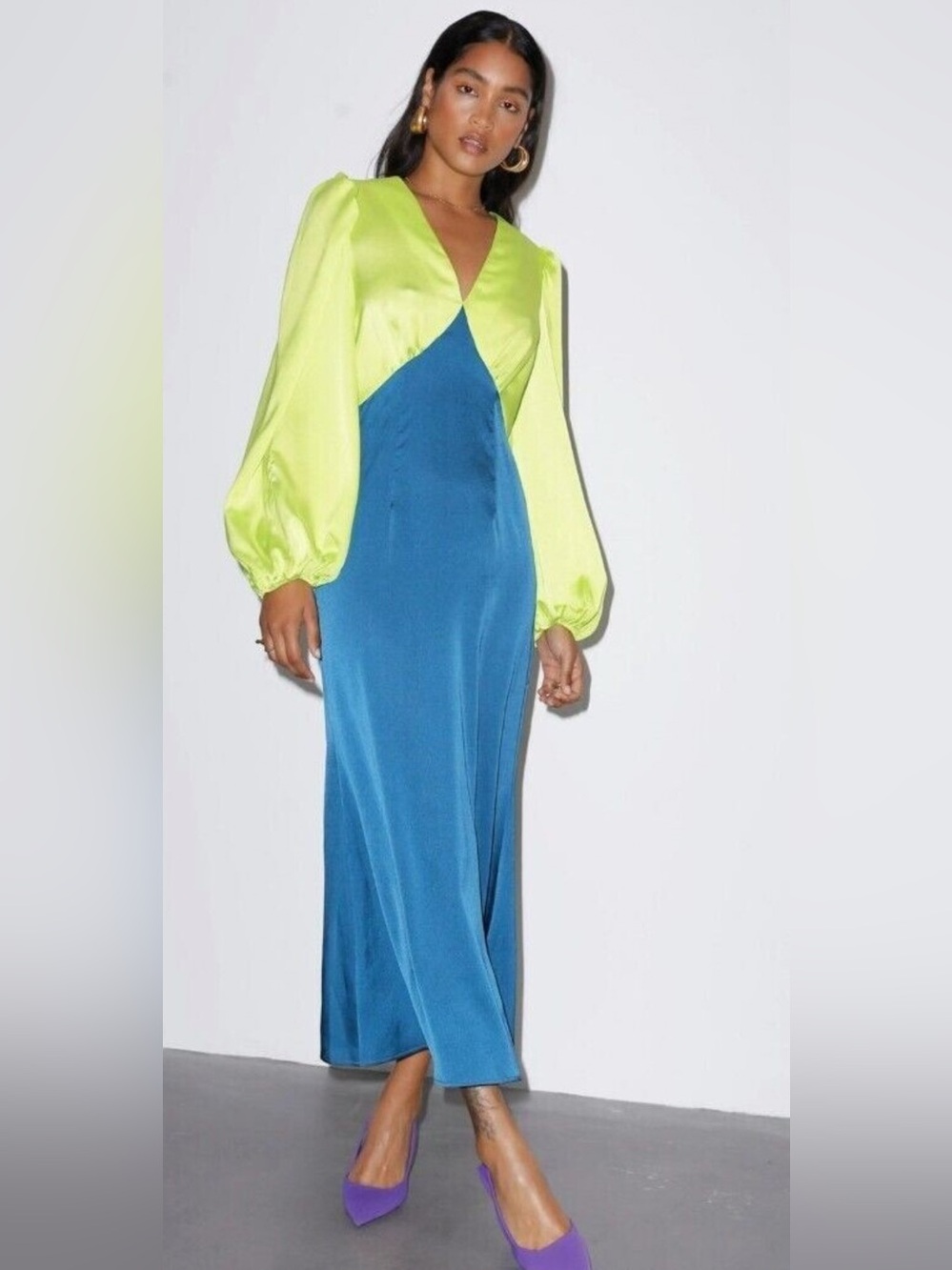 NEW NEVER FULLY DRESSED LIME AND BLUE LOUELLA DRESS 8
